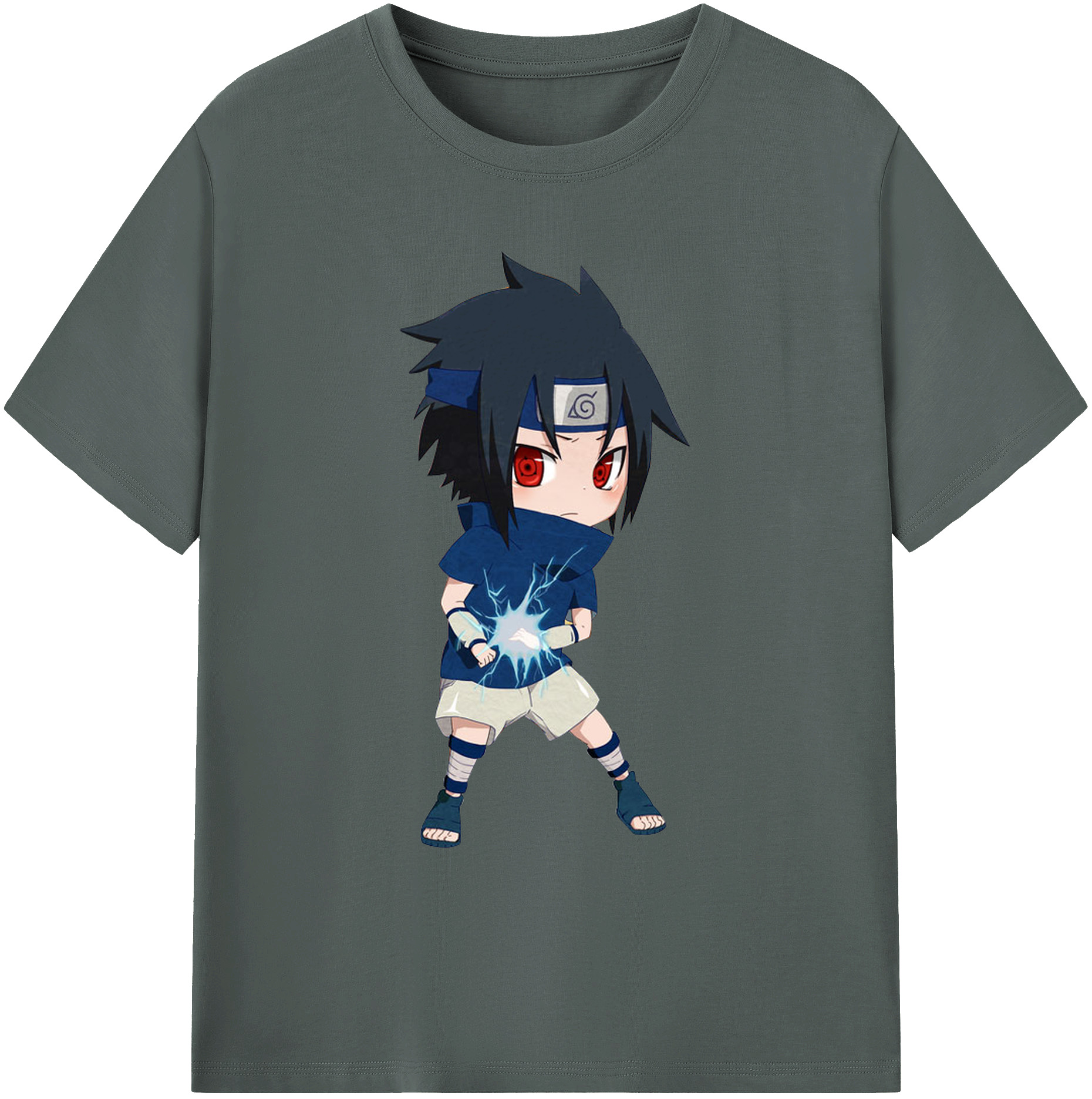 （画像用） NARUTO -ナルト- うちは サスケ Uchiha Sasuke 綿100％ メンズ半袖Tシャツ｜肌触りやわらか＆通気性